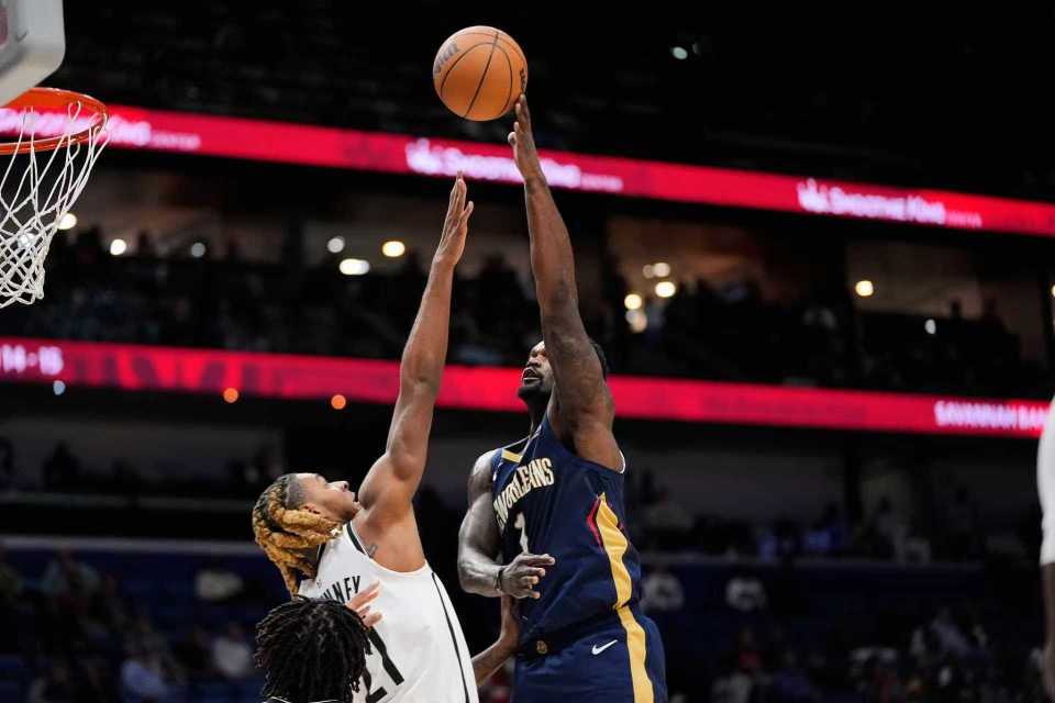 网络竞技平台-墨菲34+9鹈鹕逆转送篮网5连败 锡安25+6波特20+7丢绝平球